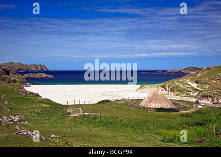 Eisenzeitdorf Bosta Strand Bernera Isle of Lewis, Schottland UK 2009, Western Isles, äußeren Hebriden Stockfoto