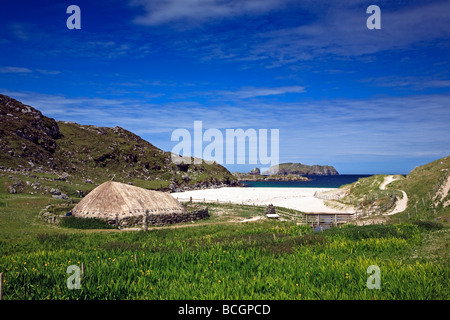 Eisenzeitdorf Bosta Strand Bernera Isle of Lewis, Schottland UK 2009, Western Isles, äußeren Hebriden Stockfoto