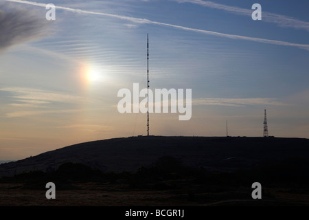 Caradon Hill tv Mast cornwall Stockfoto