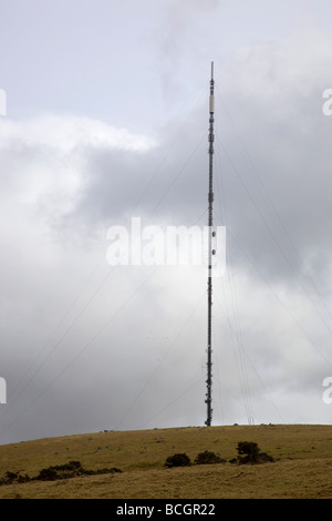 Caradon Hill tv Mast cornwall Stockfoto