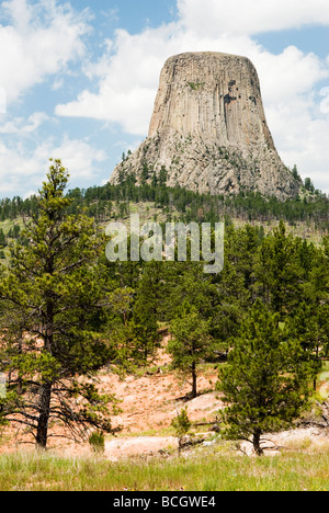 Ansicht des Devils Tower National Monument in Wyoming Stockfoto