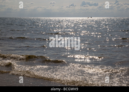 Hunstanton Strand bei Sonnenuntergang im Westen von Norfolk Stockfoto