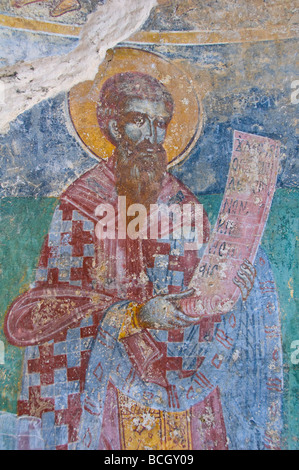 Ruinen der St.-Nikolaus-Kapelle mit Wandmalereien aus dem 17. Jahrhundert in der Nähe von Sami auf der Insel Kefalonia Griechenland GR Stockfoto
