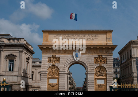 Promenade du Peyrou Arc de Triomphe Montpellier Frankreich Stockfoto