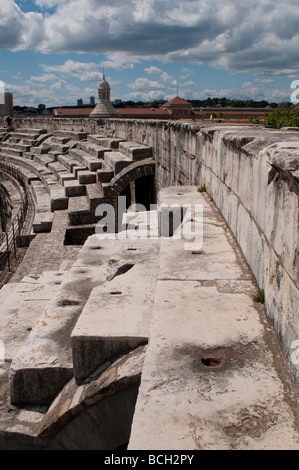 Römische Arena Les Aromaten Amphitheater in Nîmes, Frankreich Stockfoto