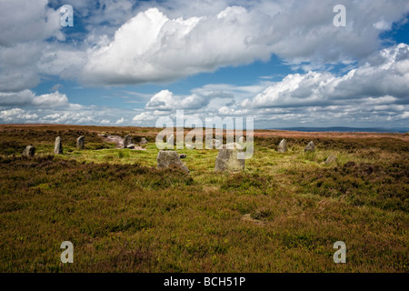 Zwölf Apostel Stein Kreis, Ilkley Moor, Yorkshire UK Stockfoto