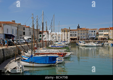 Hafen-Szene in La Flotte auf Ile de re, Frankreich Stockfoto