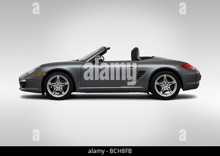 2009 Porsche Boxster grau - Treiber Seitenprofil Stockfoto