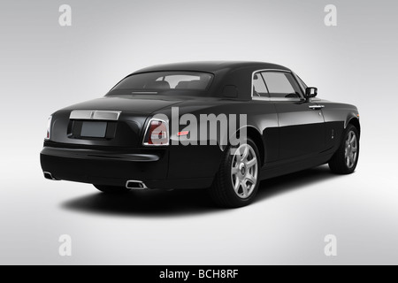 2009 Rolls-Royce Phantom Coupe in schwarz - Winkel Rückansicht Stockfoto