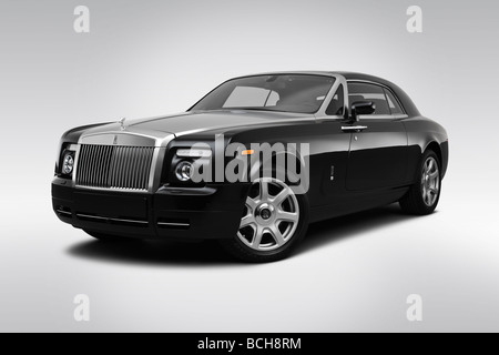 2009 Rolls-Royce Phantom Coupe in schwarz - Winkel-Vorderansicht Stockfoto