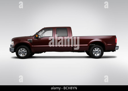 2009 Ford f-250 SD Lariat rot - Treiber Seitenprofil Stockfoto