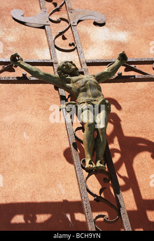 Jesus Christus am Kreuz Antibes Kathedrale Stockfoto