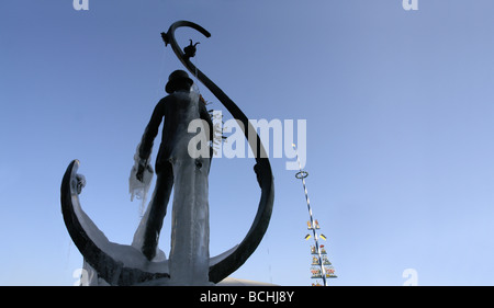 Karl Valentin-Statue am Viktualienmarkt München Stockfoto