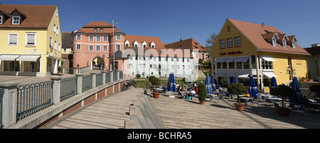 Ried City Gate Fluss-Kanal Wornitz Donauworth in Bayern der romantischen Straße Deutschland Mai 07 Stockfoto