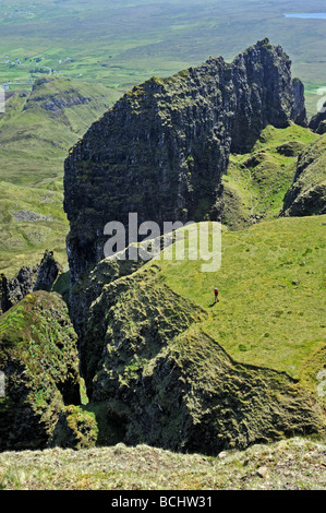 Der Tisch, der Quiraing. Trotternish, Isle Of Skye, innere Hebriden, Schottland, Vereinigtes Königreich, Europa. Stockfoto