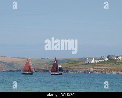 Segelboote auf dem Kamel-Mündung in der Nähe von Padstow Stockfoto