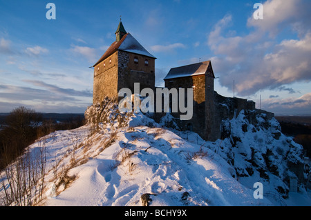 Burg Hohenstein Burg im Winter, Hohenstein, Franken, Deutschland Stockfoto