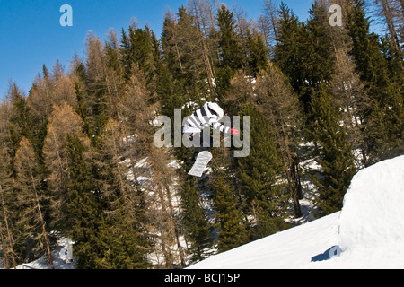 Snowpark Pila Aosta Italien Stockfoto