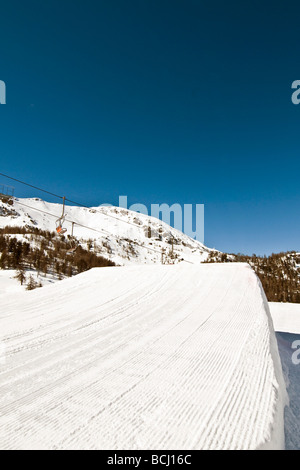 Snowpark Pila Aosta Italien Stockfoto