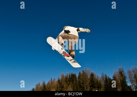 Snowpark Pila Aosta Italien Stockfoto