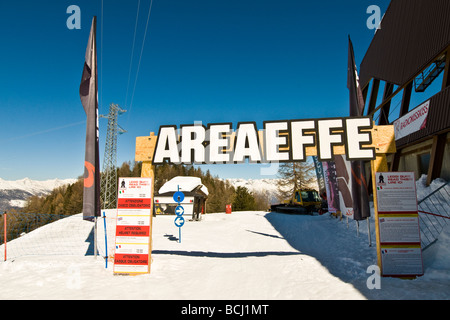 Snowpark Pila Aosta Italien Stockfoto