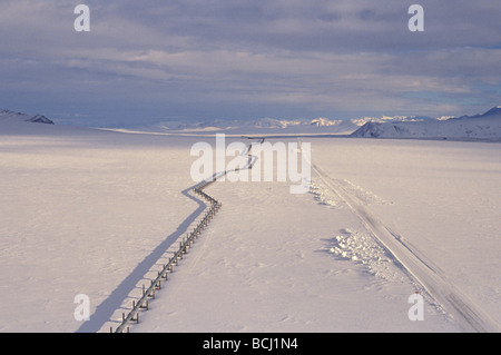 Antenne Trans-AK-Pipeline in der Nähe von Pump Station #3 IN AK Stockfoto