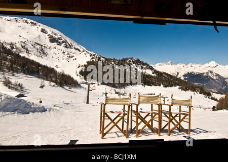 Snowpark Pila Aosta Italien Stockfoto