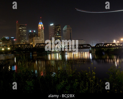 Nacht Skyline, Columbus, Ohio Stockfoto