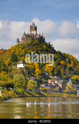 Burg Cochem, Cochem, Rheinland / Moseltal, Deutschland, RF Stockfoto