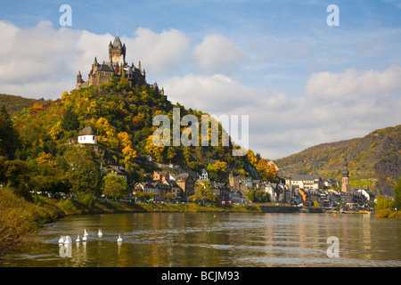 Burg Cochem, Cochem, Rheinland / Moseltal, Deutschland, RF Stockfoto