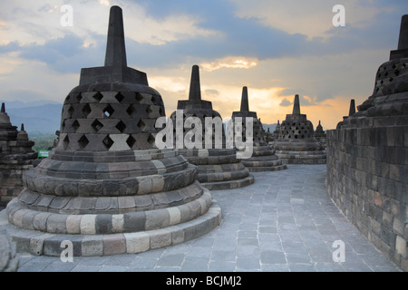 Borobudur buddhistische Tempel, UNESCO-Weltkulturerbe, Magelang, Java, Indonesien Stockfoto