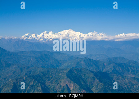 Indien, Westbengalen, Darjeeling, Observation Hill, Bhanu Bhakta Sarini, Anzeigen von Kanchenjunga, Kangchendzönga und Sikkim Stockfoto