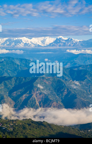 Indien, Westbengalen, Darjeeling, Observation Hill, Bhanu Bhakta Sarini, Anzeigen von Kanchenjunga, Kangchendzönga und Sikkim Stockfoto