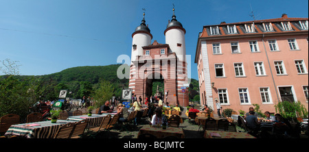 Heidelberg-steinerne Brücke Tor Baden-Württemberg Deutschland Mai 09 Stockfoto