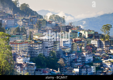 Indien, Sikkim, Gangtok, Blick auf Stadt von Tashi Sicht Stockfoto