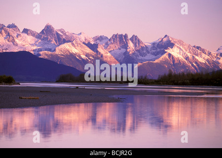 Chilkat River Valley Haines Südosten AK Sommer Sonnenuntergang scenic Stockfoto