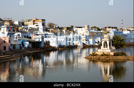 Der heilige See in Pushkar Rajasthan Indien Stockfoto