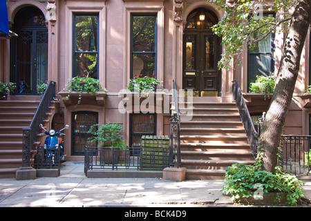 Elegante Wohn-Eingänge in Brooklyn Heights, New York Stockfoto