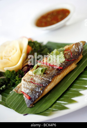 Restaurant Thai Edge in Brindleyplace Birmingham England UK Thai Wolfsbarsch Stockfoto