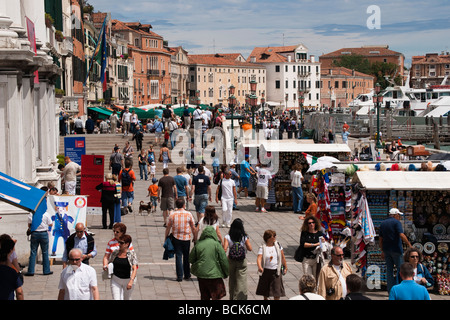 Venedig - die Riva Degli Schiavoni oder wichtigsten Waterfront Spaziergang zwischen St Marks und Arsenale Stockfoto