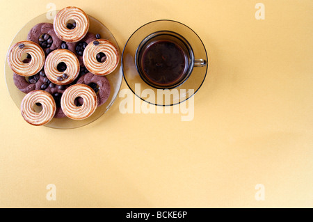 Süßes Gebäck mit Kaffee Korn. Stockfoto