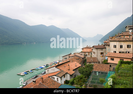 Gandria, Lago di Lugano, Schweiz Stockfoto