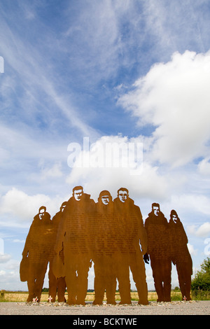 Denkmal für 158 Geschwader an Stelle des Lissett Flugplatz Yorkshire UK. Stockfoto