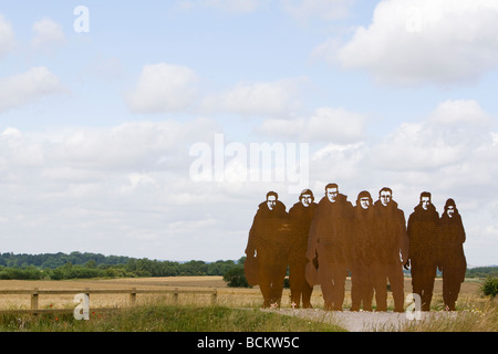 Denkmal für 158 Geschwader an Stelle des Lissett Flugplatz Yorkshire UK. Stockfoto