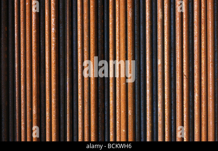 Rostige Metallstäbe, close-up Stockfoto