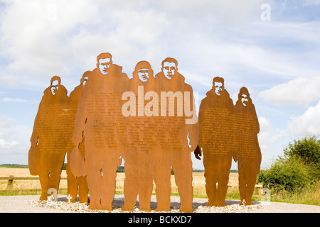 Denkmal für 158 Geschwader an Stelle des Lissett Flugplatz Yorkshire UK. Stockfoto