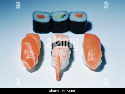 Sushi, Maki und nigiri Stockfoto