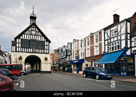 Das Rathaus und der High Street in Bridgnorth, Shropshire Stockfoto