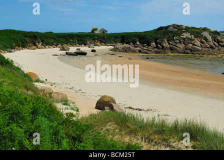 Sandstrand in der Bucht von Morlaix, Frankreich Stockfoto