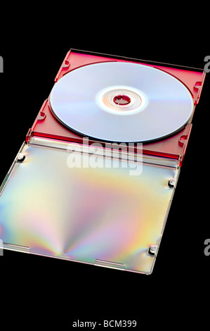 Objekt auf schwarzen DVD auf schwarz mit Polarisation Stockfoto